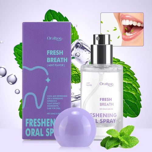 Fresh Breath Mint Oral Spray in use
