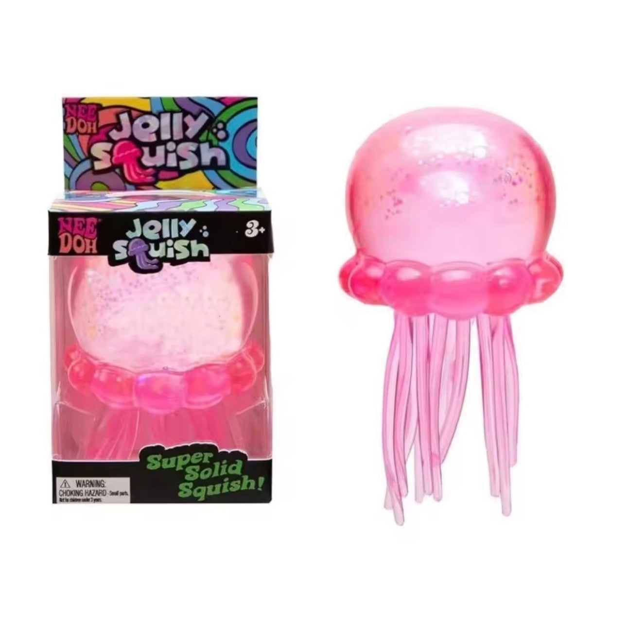 NeeDoh Jelly Squish Cotton Candy Pink